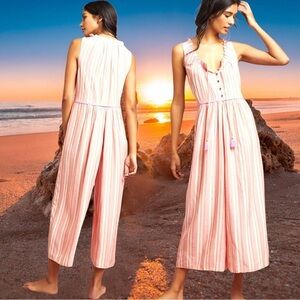 Anthropologie Visayas orange & pink jumpsuit small